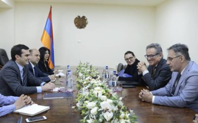 Hakob Arshakyan, Ministro Armeno dei Trasporti, Comunicazioni e IT con Luigi Bonandini